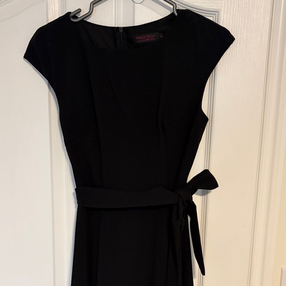 Black Women's Tea Dress with Capped sleeve